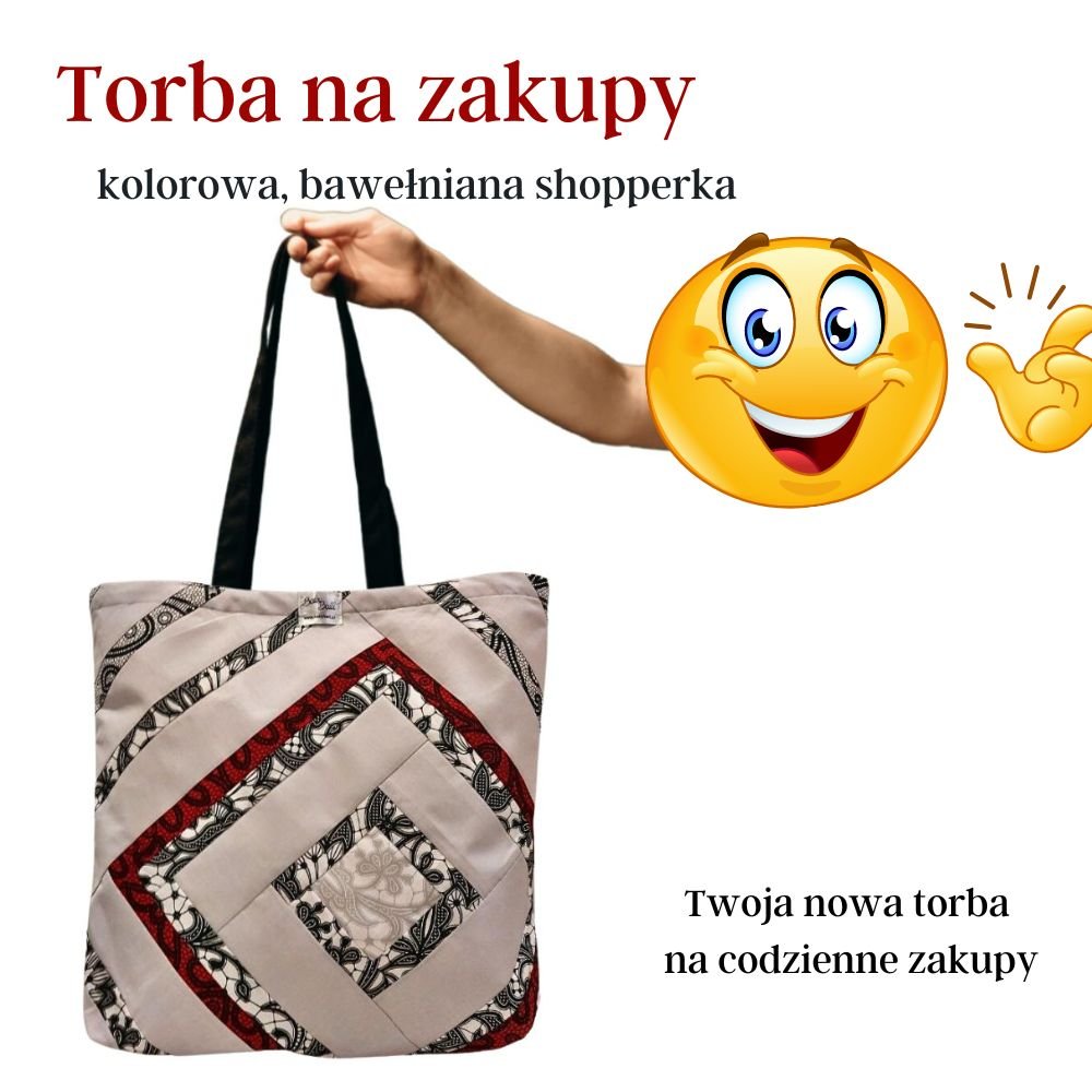 Torba Na Zakupy Dp Pracy Bawełniana Shopperka Na Ramię Do Ręki - GREY ...