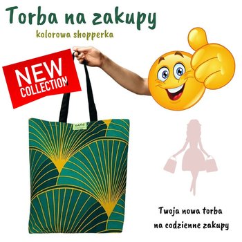 Torba na zakupy kolorowa siatka bawełniana shopperka - ZIELONO - ŻÓŁTA - BabyBall