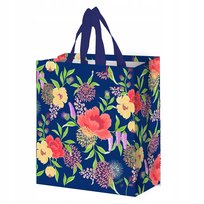 Torba na zakupy materiałowa shopperka na miasto MOCNA 30x14x33cm w kwiaty inna (Inny)