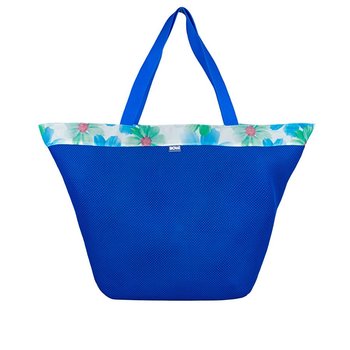 Torba na zakupy niebieska-błękitne kwiaty ze sprzączką - Bowi