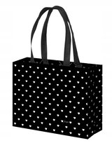torba na ZAKUPY TORBY czarna SERCA 34x10x25 cm torebka mała 8L wielorazowa Torby Pro