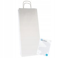 Torba papierowa na alkohol 16x8x39cm dwie butelki WINO torebki BIAŁE 50 szt