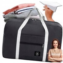 Torba podróżna lekka duża składana pojemna do samochodu siłownia Czarna