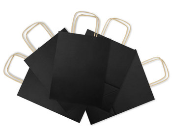 Torba prezentowa, papierowa, czarna, 5 sztuk - Allbag