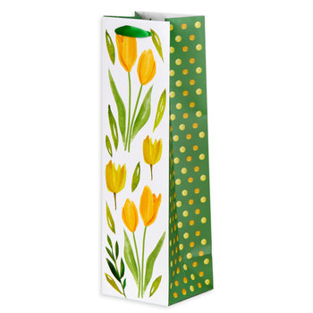 Torba prezentowa, Spring Vibes, Kwiaty, Biała, Na Butelkę - Empik