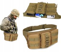 TORBA SASZETKA NERKA BIODRÓWKA POJEMNA DUŻA WOJSKOWA TAKTYCZNA KHAKI TAN