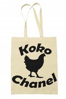 Torba Shopper-materiał-na ramie-coco channel-napis Inna marka