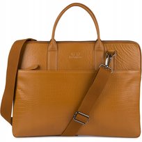 Torba skórzana aktówka teczka croco na laptopa 15"6 brązowa A4 Beltimore Beltimore