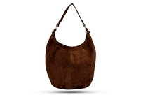 Torba Skórzana Vera Pelle Kapa Zamszowa Koniak