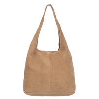 Torba Skórzana Worek Vera Pelle Rossina Zamszowy Beżowy