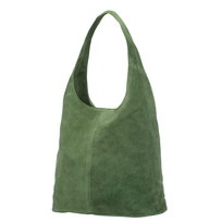 Torba Skórzana Worek Vera Pelle Rossina Zamszowy Oliwka