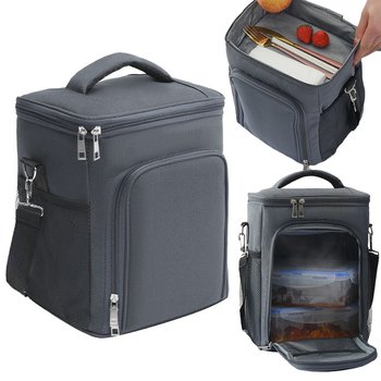 Torba Termiczna Izolowana Lodówka Lunch Box 2W1 Szary - Inna marka