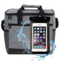 Torba Termiczna Plażowa Piknikowa Szara Lodówka 16 Litrów + Etui Telefon