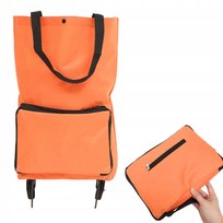 Torba wózek na zakupy składana na kółkach duża pomarańczowa lekka solidna