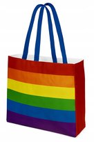 TORBA ZAKUPOWA 45x14x14x38 cm KOLOROWA LGBT Tęcza Torba PLAŻOWA z podszewką