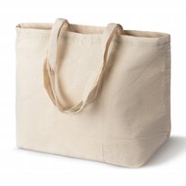 TORBA ZAKUPOWA 51x15x38 cm ECRU DETROIT Bawełniana Duża 220g z DNEM EKO Allbag