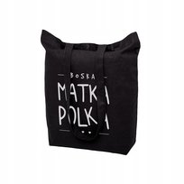TORBA ZAKUPOWA MATKI POLKI 38x42 CZARNA 140g Torba Bawełniana UPOMINEK