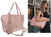 Torebka Damska A4 łódka Shopper Torba na Ramię Listonoszka CC6692 Różowa inna (Inny)