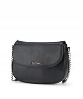 Torebka Damska Crossbody Listonoszka PUCCINI Z Łańcuszkiem Czarna BML057M-1
