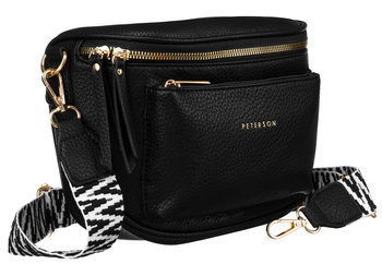 Torebka Damska Listonoszka Crossbody Saszetka Miejska Na Suwak Peterson Czarny - Peterson