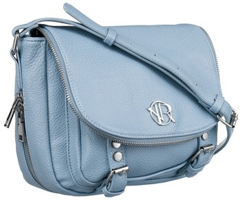 Torebka damska listonoszka na ramię ze skóry ekologicznej pojemna Rovicky, jasnoniebieski - Rovicky