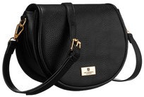 Torebka damska listonoszka PETERSON mała elegancka z klapką kieszonki casualowa modna czarna