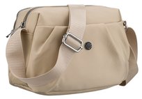 Torebka damska listonoszka PETERSON mała na ramię kieszonki na suwak beżowa