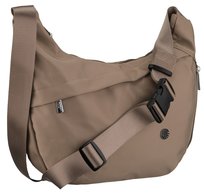 Torebka damska listonoszka PETERSON mała na ramię kieszonki na suwak lekka miejska modna beżowa