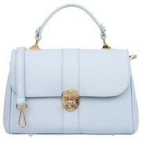 Torebka Damska Na Ramię Do Ręki Skórzana Vera Pelle Giovita Błękitna