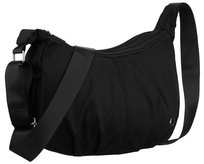 Torebka damska na ramię PETERSON mała listonoszka crossbody szeroki pasek kieszonki na suwak czarna