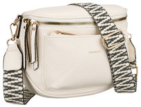 Torebka damska na ramię RVICKY mała listonoszka skóra ekologiczna na suwak biała