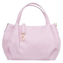 Torebka Damska Na Ramię Skórzana Vera Pelle Bolsa Różowa