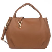 Torebka Damska Na Ramię Skórzana Vera Pelle Bolsa Ruda