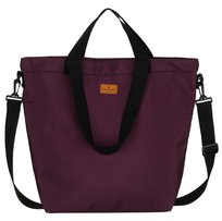 Torebka damska na zakupy PETERSON miejska duża shopper bag na suwak mieści A4 kieszonki na drobiazgi telefon karabińczyk na klucze dopinany szeroki pasek na ramię fioletowa Peterson