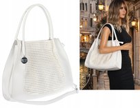 Torebka Damska Shopper A4 na Ramię włoska marka SWEET YEARS BS6881 Biała inna (Inny)