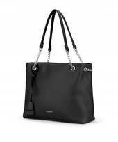 Torebka Damska Shopper Duża Mieści Na Ramię A4 PUCCINI Czarna BK2241229S-1 PUCCINI