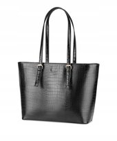 Torebka Damska Shopper Na Ramię PUCCINI Duża Mieści A4 Czarna BML054D-1