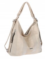 Torebka Damska Shopper Plecak Miejska 2w1 Worek Torba na Ramię SR090 Beżowa SILVIAROSA