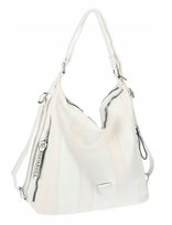 Torebka Damska Shopper Plecak Miejska 2w1 Worek Torba na Ramię SR090 Biała SILVIAROSA