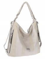 Torebka Damska Shopper Plecak Miejska 2w1 Worek Torba na Ramię SR090 Szara SILVIAROSA