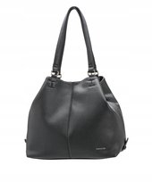 Torebka Damska Shopper PUCCINI Na Ramię Duża Mieści A4 Czarna BML044D-1 PUCCINI