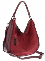 Torebka damska shopper worek zamsz A4 elegancka lekka torba CC6632 Bordowa Inna marka