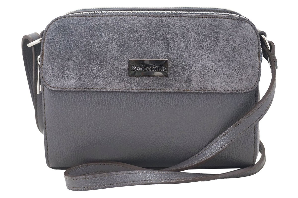 Barberini's Torebka damska skórzana crossbody - Ciemnoszara