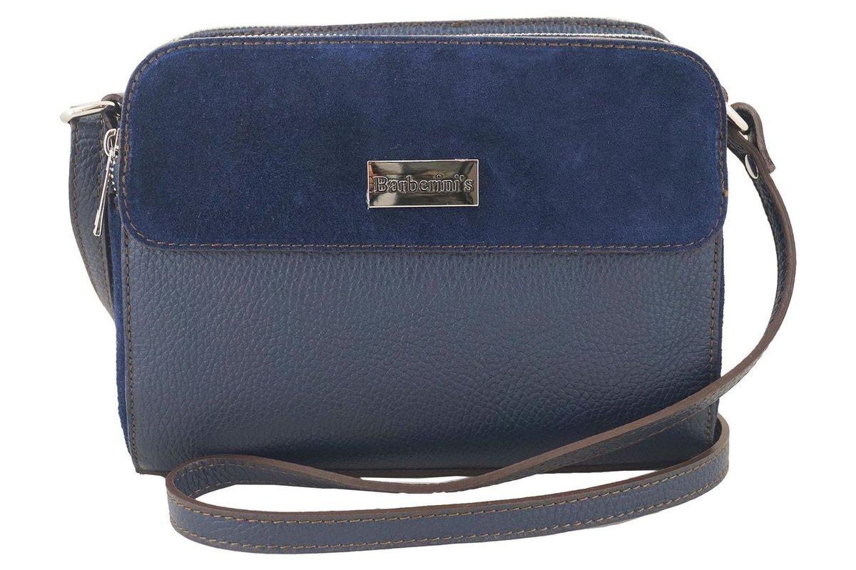 Barberini's Torebka damska skórzana crossbody - Granatowa