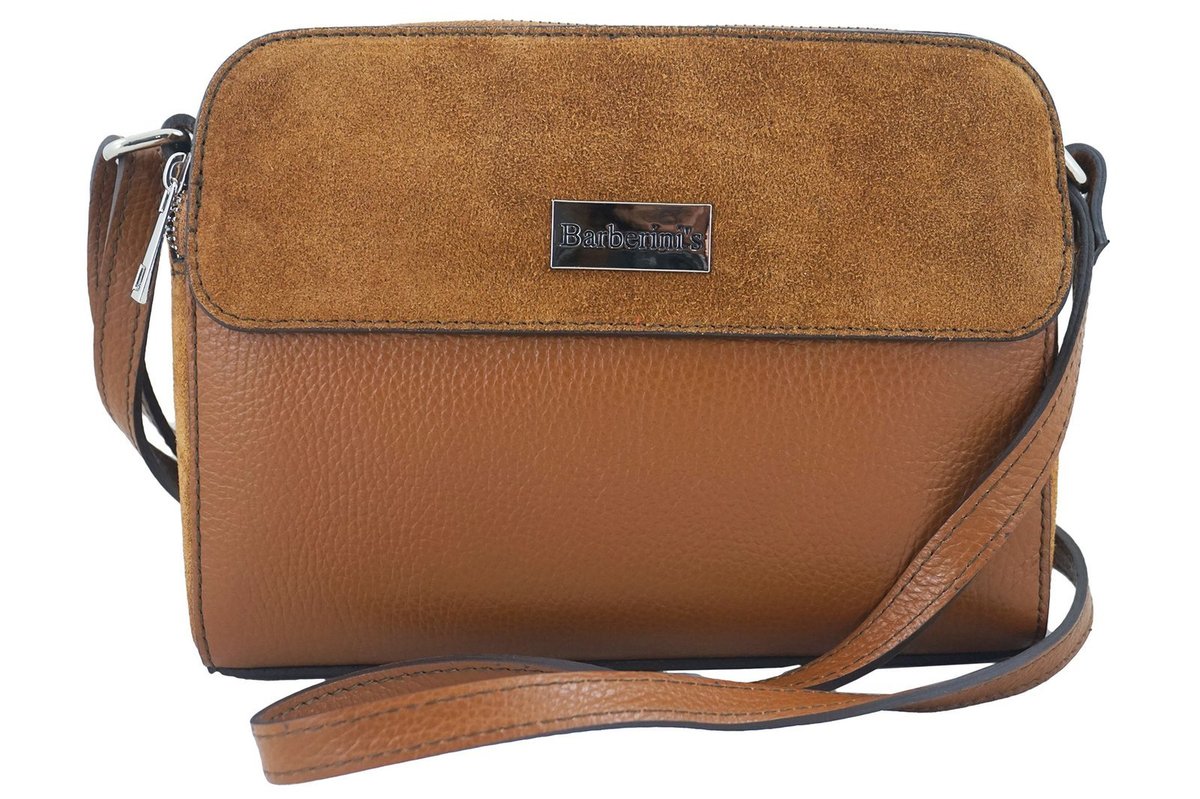 Barberini's Torebka damska skórzana crossbody - Jasnobrązowa
