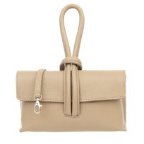 Torebka Damska Skórzana Vera Pelle Nodo Beżowa