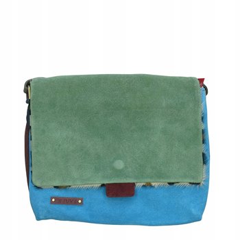 Torebka damska zamszowa dwustronna pojemna na ramię regulowany pasek OLIVKA - OLIVKA