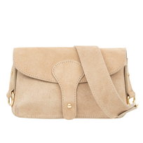 Torebka Damska Zamszowa Vera Pelle Imba Beżowa