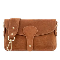 Torebka Damska Zamszowa Vera Pelle Imba Brązowa