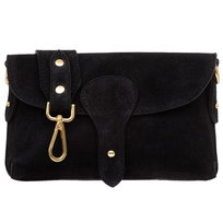 Torebka Damska Zamszowa Vera Pelle Imba Czarna